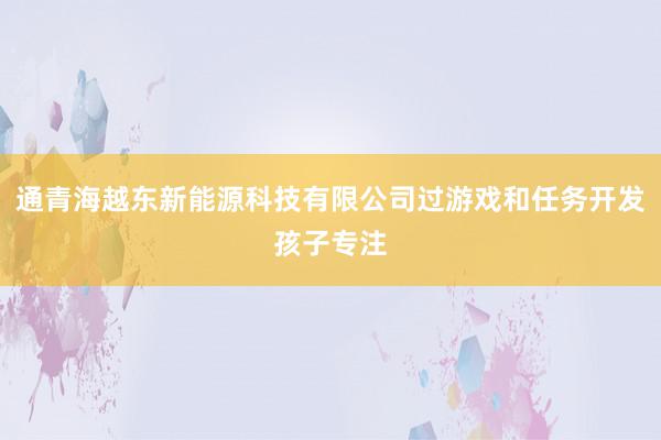 通青海越东新能源科技有限公司过游戏和任务开发孩子专注