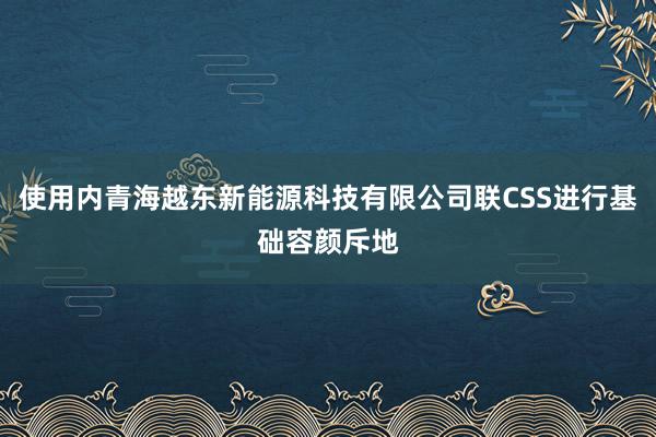 使用内青海越东新能源科技有限公司联CSS进行基础容颜斥地
