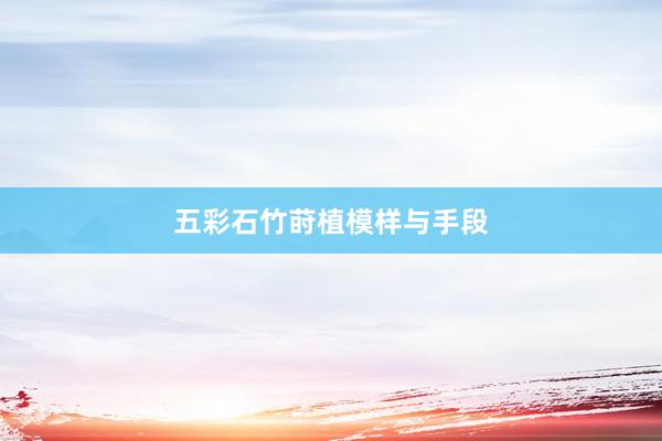 五彩石竹莳植模样与手段